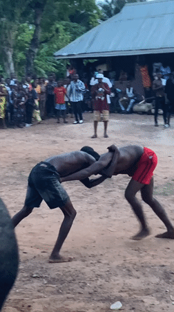 Traditional wrestling and drumming festival held in Achara, Nigeria