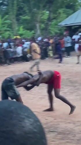 Traditional wrestling and drumming festival held in Achara, Nigeria