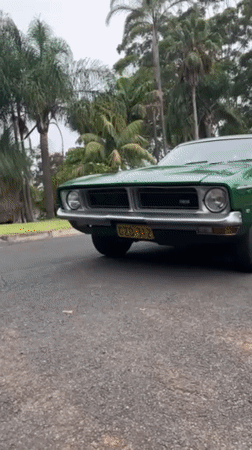 Green vintage Ford Falcon documented in Stanwell Park morning
