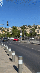 Red Corvette spotted at Jerusalem intersection early Sunday morning