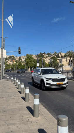 Red Corvette spotted at Jerusalem intersection early Sunday morning