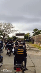 Police motorcycle gathering assembled in Tinaquillo, Venezuela
