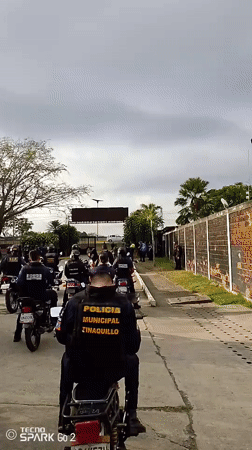 Police motorcycle gathering assembled in Tinaquillo, Venezuela