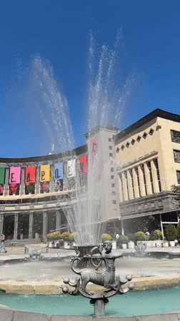 Yerevan's Singing Fountain active outside the Opera Theatre
