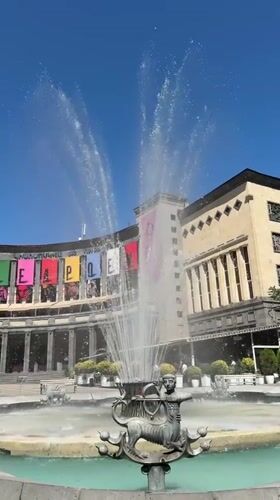 Yerevan's Singing Fountain active outside the Opera Theatre