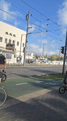 Morning street activity recorded in Tel Aviv crosswalk