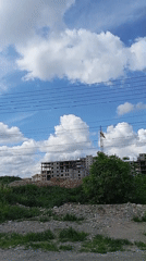 Construction activity documented at building site in Baksan, Russia