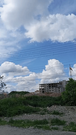 Construction activity documented at building site in Baksan, Russia