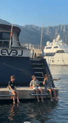 Fishing off a dock in Bar, Montenegro