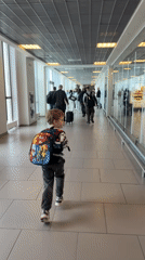 Young boy's airport journey documented in Saint Petersburg