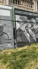 Panoramic mural documented on concrete wall in l'Hospitalet de Llobregat