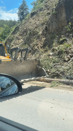 Construction equipment spotted near debris site in Blagoevgrad