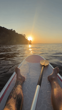 Paddleboarding at sunset off the Sithonian coast