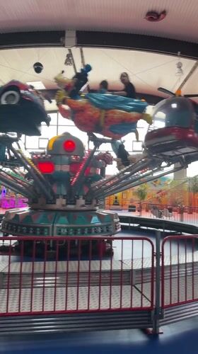 Indoor amusement center activity documented in Trier, Germany