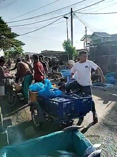 Overnight documentation captures busy fish market activity in Lhokseumawe