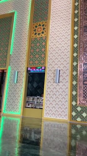 Inside an ornate mosque in Aluekambuk, Indonesia