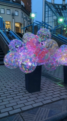 Witnesses document illuminated displays and urban scenes in Izhevsk