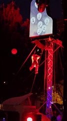 Aerial piano performance lights up Cornellà de Llobregat night