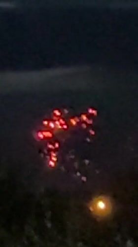 Spring evening scenes captured in Dmitrov during fireworks display