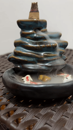 Waterfall incense burner smoke trails in Nha Trang