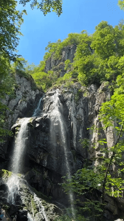 Boyana Waterfall and Vitosha Mountain views above Sofia