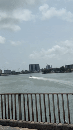 Boat and building activity recorded in Falomo, Nigeria