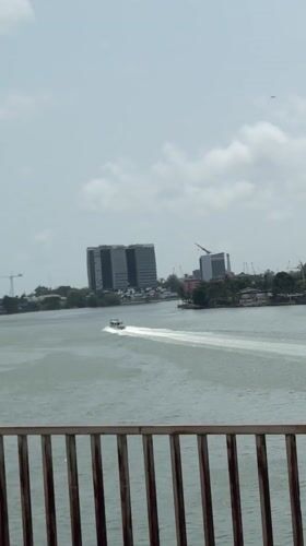 Boat and building activity recorded in Falomo, Nigeria