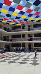 School courtyard documented in Cabudare, Venezuela during afternoon hours