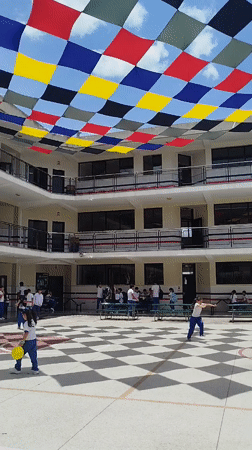 School courtyard documented in Cabudare, Venezuela during afternoon hours
