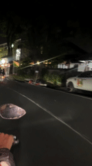 Nighttime street scenes captured in Kuta Selatan, Indonesia