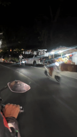 Nighttime street scenes captured in Kuta Selatan, Indonesia