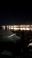 Nighttime net fishing observed in Lhokseumawe waters, Indonesia