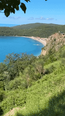 Tourist captures scenic Prijevor beach views from multiple Montenegro vantage points