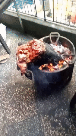 Traditional meat preparation and egg vendors documented in Nairobi
