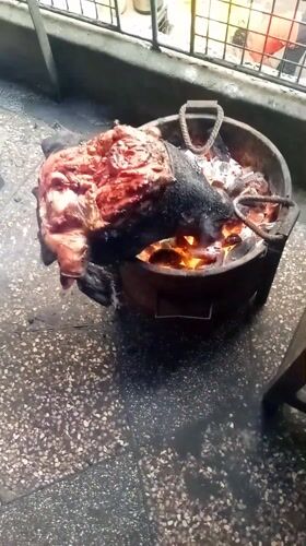 Traditional meat preparation and egg vendors documented in Nairobi