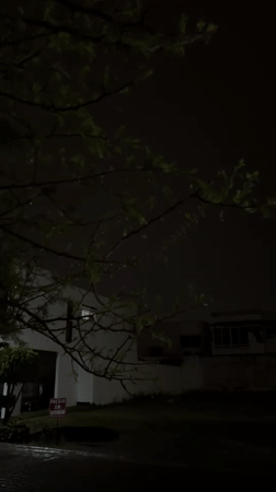 Lightning illuminates Mexican town during late night hours