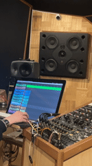 Recording session activity captured at Moscow music studio