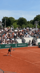 Women's tennis match recorded at Roland Garros stadium