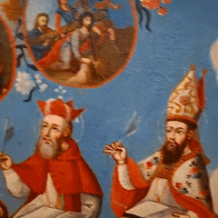 Tourist documents historic religious sites tour in Arequipa, Peru