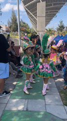 Kids in traditional costumes perform folkloric dances in Arica