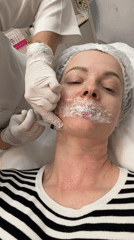 Woman undergoes cosmetic treatment procedure in Moscow facility