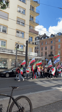 Multi-national flag demonstration held in Mainz, Germany
