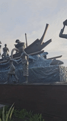 Evening scenes around Bajra Sandhi Monument in Denpasar captured