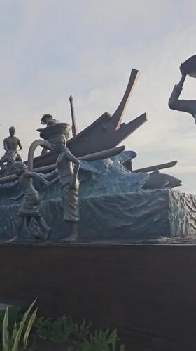 Evening scenes around Bajra Sandhi Monument in Denpasar captured