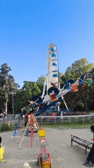A sunny afternoon at a Kaliningrad amusement park