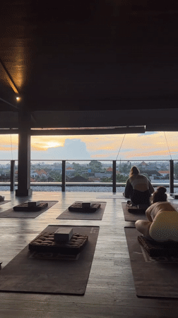 Morning yoga session observed in Mengwi, Indonesia