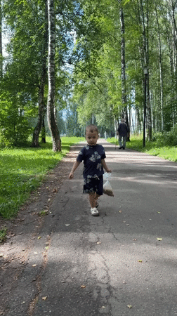 Morning park outing in Rusanovo, Russia
