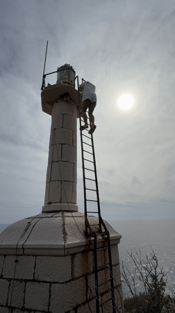 Woman climbs stone lighthouse, takes selfie in Montenegro