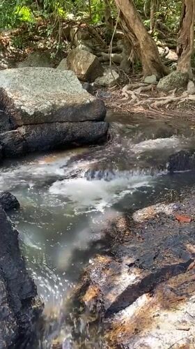 Morning stream creates natural waterfalls in Ban Tai forest