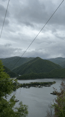 Houseboats documented at mountain lake in Mihalkovo, Bulgaria